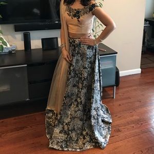 Like new beige and black lehenga